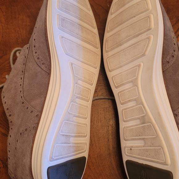 Cole Haan Gray White Suede Wing Tip Lace Ups Shoes Oxfords Size 9 - Picture 6 of 7
